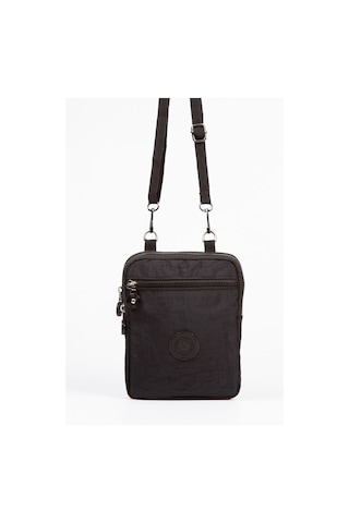 Newish Polo Suya Dayanaklı Krınkıl Kumaş Siyah Kadın Omuz Çantası Büyük Boy - Kadın Siyah