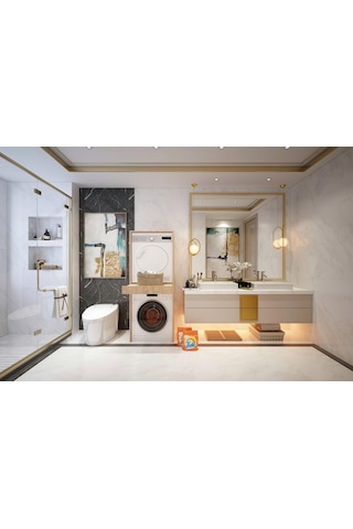 Ahşap-Banyo Dolabı Çamaşır Makinesi Dolabı Kurutma Makinesi Dolab Ahşap