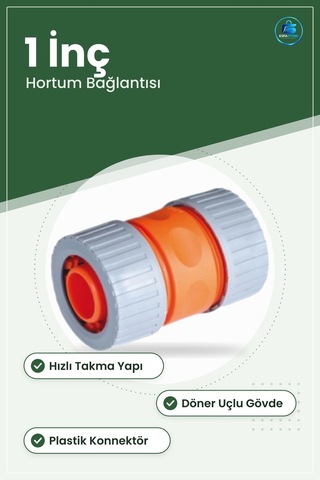 Hortum Bağlantısı 1" Lüks Hızlı Eki Bahçe Sulama Aparatı Güvenli 1 İnç