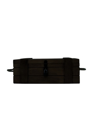 Ahşap Siyah Asma Kilitli Büyük Kutu 34cm X 16cm Genişlik Yüksekl