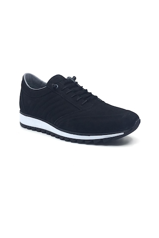 Lisans Shoes %100 Hakiki Nubuk Deri Ortopedik Erkek Günlük Yazlık Akıllı Bağcıklı Ayakkabı 39-45 Siyah Nubuk