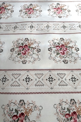 Alla Turca Tek Kişilik Kanaviçe Desenli Pike Gül Kurusu 160x240 Cm %100 Pamuk Gül Kurusu