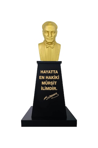 Atatürk Büstü 80cm Fiber + Kaide 120cm + Alt Tabla Lise Modeli