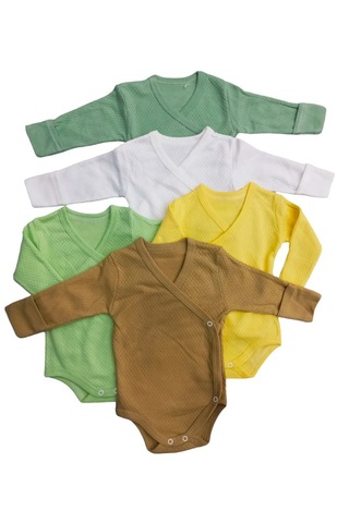 Uzun Kollu Kendinden Eldivenli Çıtçıtlı Kruvaze Badi 5 Li Pa... Çok Renkli