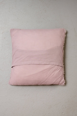 Peraluna Foam Pıllow Şifon Şerit Triko Yastık Kılıfı 45x45 Cm Pudra - Pudra