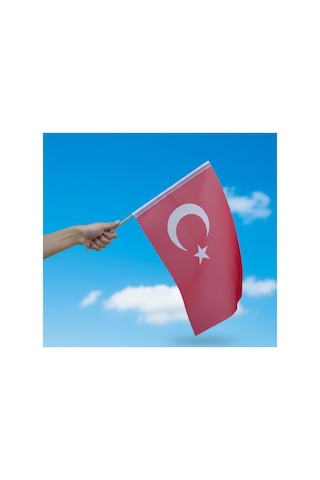 30 Adet 30x45 Cm Sopalı Bez Türk Bayrağı Kaliteli Alpaka Kumaş 30 x 45 CM