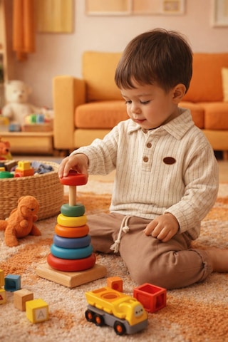Babyhola Polo Yaka Bayramlık Erkek Bebek İkili Alt Üst Takım Set 2222 Kahverengi