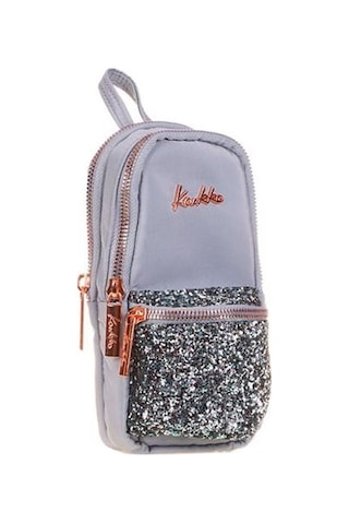 Kaukko Junior Bag Bright Kalem Çantası Taşlı Gri K2557