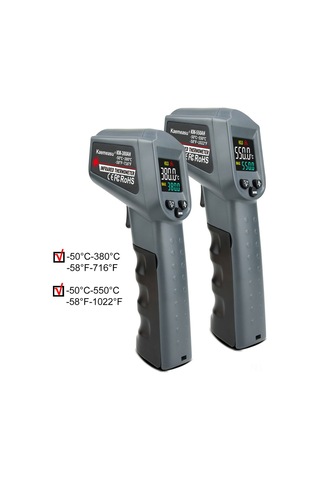 Tenfowee Km-380ah El Tipi Kırmızı Işık Enstrümanı: -50 C/+380 C Aralığında Lcd Ekranlı, Veri Tutma Özelliğiyle Plastik Endüstriyel Isı Ölçer Pil Yok