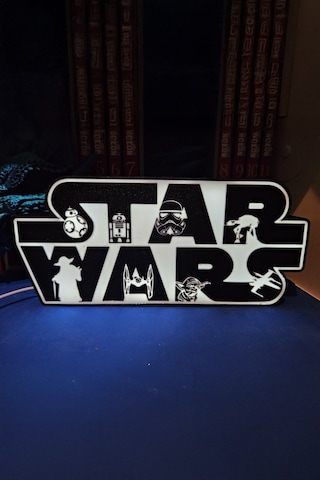 Star Wars Tasarımlı Gece Lambası Dekoratif Aydınlatma Çok Renkli