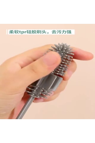 Tenfowee Yumuşak Tpr Uçlu Pp Saplı Bardak Fırçası, Sağlıklı Temizlik, Kaymazsız, Asılabilir, Çeşitli Renkler, 27cm