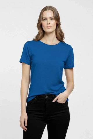 Valensdesign T-shirt Bisiklet Yaka Slim Fit Likralı Tişört Günlük Basic Body - İndigo
