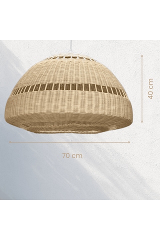 Santo Rattan Bambu Sarkıt Avize 70 Cm Bambu