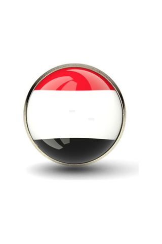 Yemen Yemen Bayrak Rozeti - Paslanmaz Çelik Yuvarlak Yaka Rozeti Çok Renkli