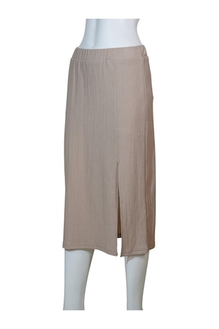 Kadın Yırtmaçlı Etek Bej