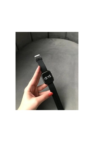 Dijital Led Çocuk Saati Silikon Kordon Erkek Ve Kadın Tüm Bileklere Uygun. Siyah - 522216596 Beyaz