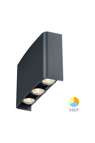 Braytron 3 Renk Modlu İç-dış Mekan Led Duvar Armatürü 3cct Bg38-03382 Haiti Aplik Siyah