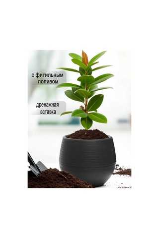 Saburg Fitilli Sulama Sistemli Çiçek Saksısı 2'li Set, 2 Litre 273993917