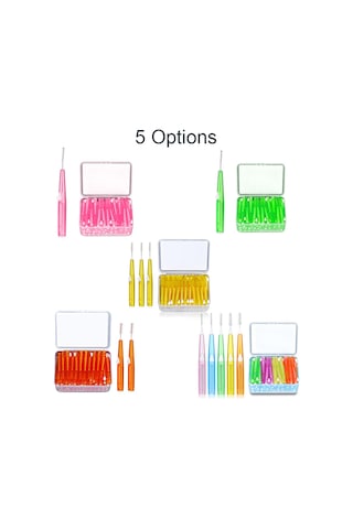 Tenfowee 0.6mm Yeşil Fırça Başlıklı İç Diş Fırçaları - 60 Adet - Tıklama Mekanizmasıyla Hijyenik Ağız Bakımı Çok Renkli