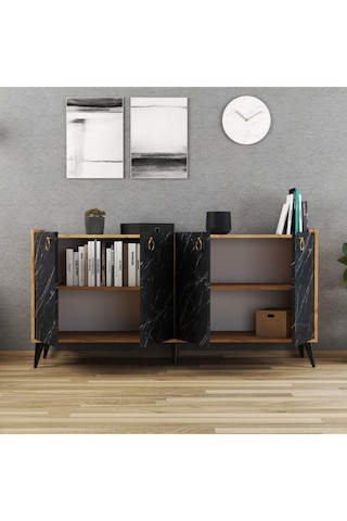 Ferniso Mobilya 165 Cm Konsol Çam-mermer Desen