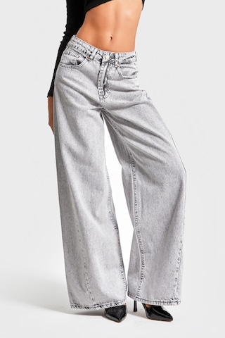 it's basic Kadın Gri Renk Palazzo Fit %100 Koton Denim Jean