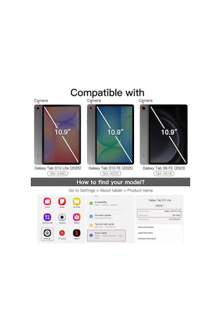 Galaxy Tab S9 Fe/s10 Fe/s10 Lite 10.9 İçin Uyumlu El Tutamaçlı Standlı Deri Tasarım Kılıf Arka Kapak