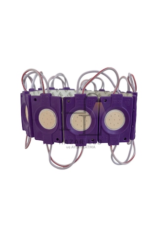 12 Volt 2.4 Watt Tekli Su Geçirmez Modül Led Mor 10 Adet