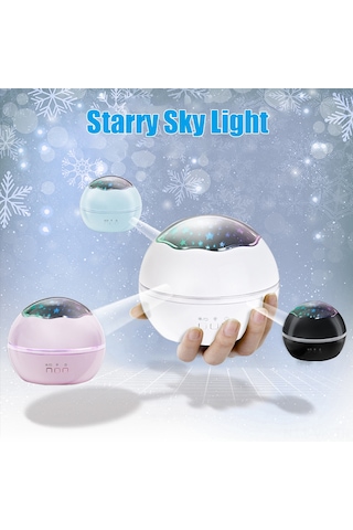 Vkemall Siyah Usb Yıldız Ve Deniz Projeksiyon Lambası - 8 Renkli Mod, Döner Tasarım, Uyku Ortamı Oluşturucu Pil Dahil Değil