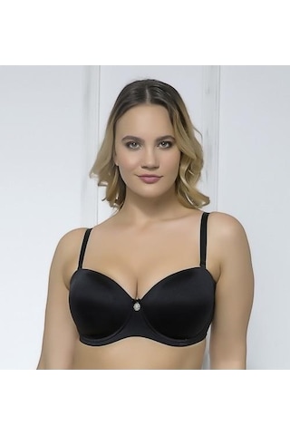 Moonlight 2134 Siyah Soft Cup Balenli Straplez Toparlayıcı Sütyen 001