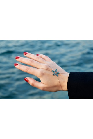 Argentum Concept - Firuze Taşlı Deniz Yıldızlı Şahmeran Rose Gold