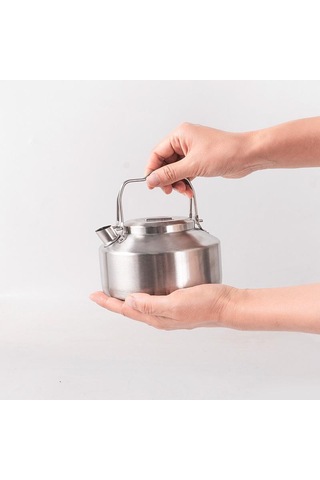 "cls 1l Ultra Hafif Paslanmaz Çelik Kamp Su Isıtıcısı Taşınabilir Açık Hava Çaydanlığı Ve Kahve Potu" Gümüş