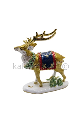 Swarovski Taşlı Çayırda Gezen Geyik - Gizli Hazneli Masaüstü Hedi