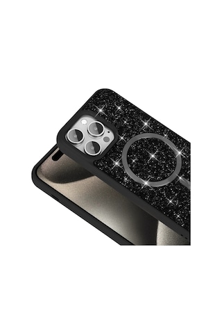 Nihcase Apple Uyumlu iPhone 14 Pro Max Kılıf Glitter Mozaik Magsafeli Taşlı Pırlanta Kapak