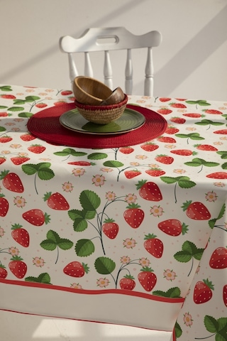 Ays Home Çilek Desen Yemek Masası Örtüsü