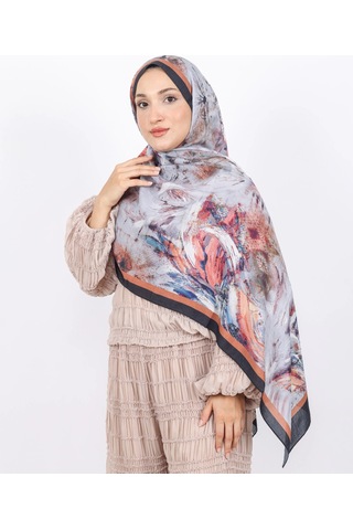 Luissa Bambu Kraş Şal Pastel Desen Siyah