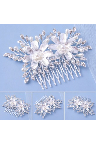Nedime Düğün Dating Alışveriş İçin Lüks Rhinestone Çiçek Tarzı Takı İle 10 Teeth Kız Saç Tomberi Çok Renkli