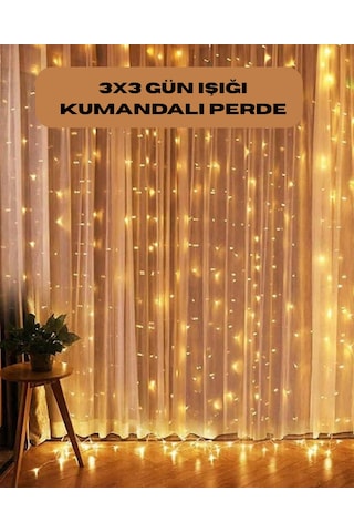 Sptmgldı 8 Fonksiyonlu Uzaktan Kumandalı Günışığı Perde Peri Led Dekoratif Işık Günlük