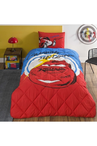 Taç Lisanslı Disney Cars Mcqueen Tek Kişilik Pamuk Yorgan Seti 000000001000050004 Çok Renkli