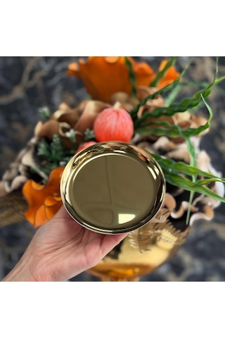 6'lı Gold Yuvarlak Metal Tatlı Tabağı 12 Cm- Kahve Yanı Lokumluk,şekerlik,kahve Yanı İkramlık