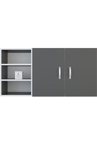 Kenzlife hazır mutfak castus22 gri 060*120*22 mutfak banyo dolabı kapaklı raflı