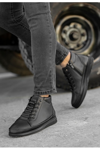 Garantili D877 Soğuk Geçirmez Erkek Bot Siyah