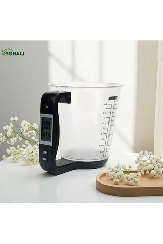 Fastbuy Wangxi Siyah Hamur Malzemeleri Tartmak Için Lcd Ekranli Mutfak Olcu Kupasi Siyah Siyah