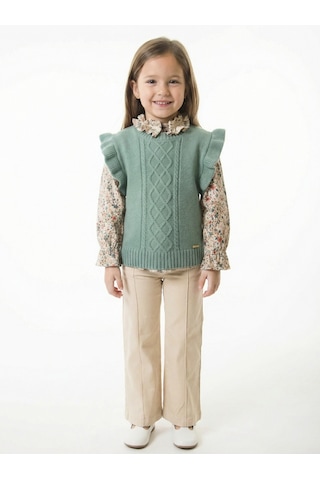 Xo Kids Kız Çocuk 3lu Alt Üst Takım 3-7 Yaş 4778 Haki