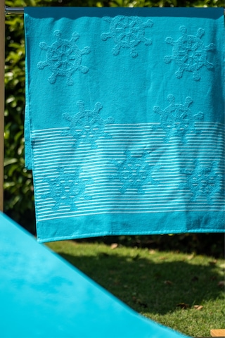 Menderes Home Cotton Collection Bukle Plaj Havlusu Çark Turkuaz