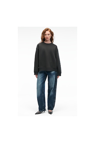 ETHIQUET ESME Kadın Oversize Yuvarlak Yakalı Kol Ucu Ve Etek Ucu Manşetli Antrasit Sweatshirt