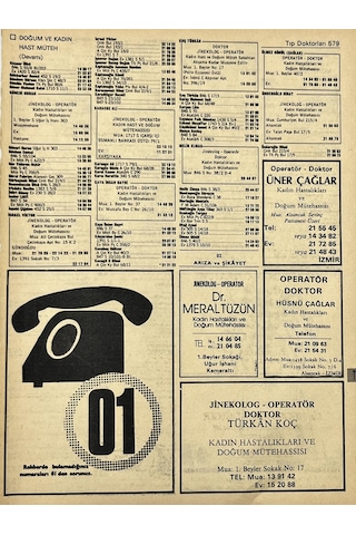 İzmir 1982-1983 Meslek Reklam İlanı Efemera S579