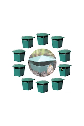 Hfambition 10 Adet Yeşil Plastik Bahçe Salyangoz Tuzağı - Ekofriendly Bitki Koruyucu, Kolay Kullanım, 20-50 M² Uygun