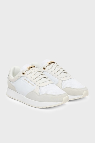 Tommy Hilfiger Logolu Deri Sneaker Ayakkabı Bayan Ayakkabı Fw0fw09465 Ybs Beyaz