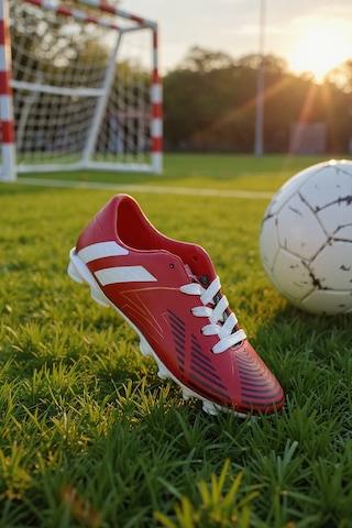 Enoch Erkek Çocuk Bordo Şerit Detaylı Çivili Futbol Kramponu Bordo