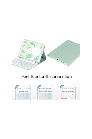 Apple Uyumlu iPad 9. Nesil 10.2" 2021 Kılıf Kablosuz Klavyeli Kılıf Mobax A2602 A2603 A2604 A2605